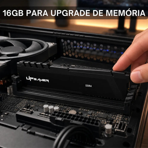 Memória RAM Desktop 16GB DDR4 3200MHz para PC, Módulo Interno com Dissipador de Calor - Linha Anubis UP Gamer