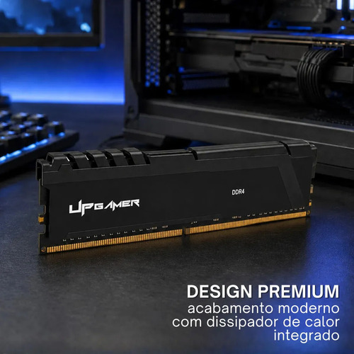 Memória RAM Desktop 16GB DDR4 3200MHz para PC, Módulo Interno com Dissipador de Calor - Linha Anubis UP Gamer