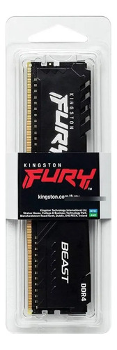 Memoria RAM Fury Beast 8GB DDR4 3200mhz KF432C16BB/8 Cor Preto