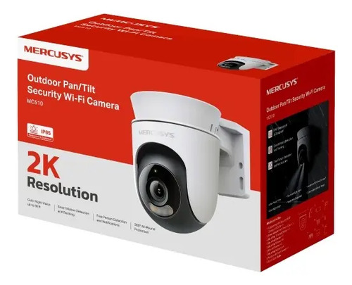 Mercusys mc510 camera seguranca wifi 2k 360 externo por tp l