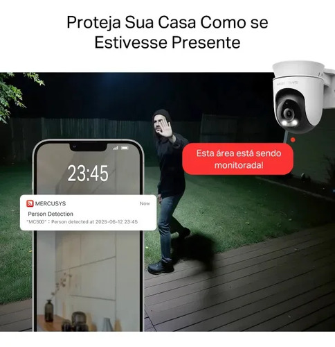 Mercusys MC510 Câmera Segurança Wifi 2K 360° Externo por TP-Link