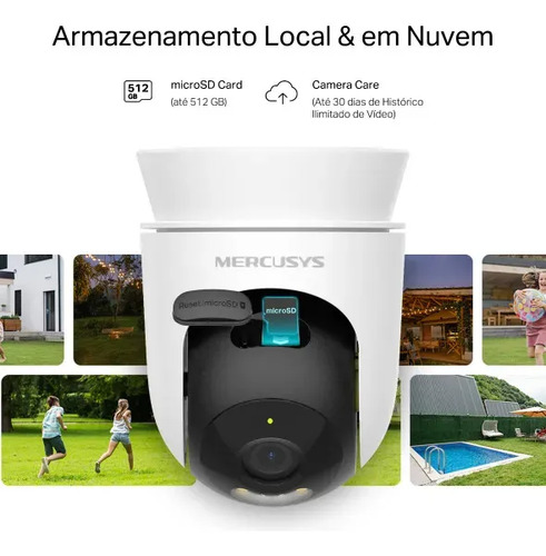 Mercusys MC510 Câmera Segurança Wifi 2K 360° Externo por TP-Link