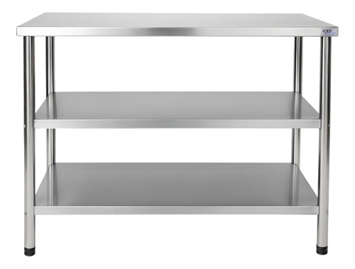 Mesa 100 inox 110x050 aser 2 prateleiras
