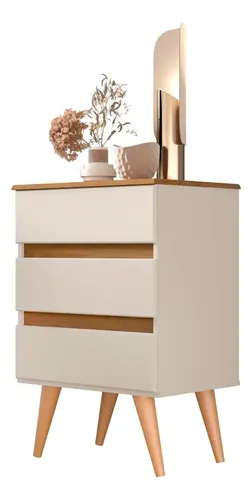 Mesa de cabeceira roma criado moderno para quarto 3 gavetas