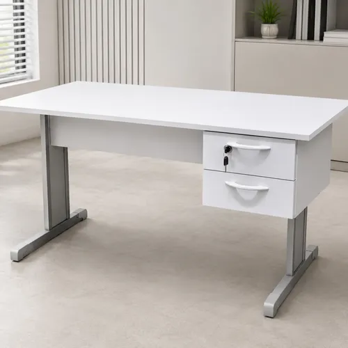 Mesa De Escritório Dec Móveis 120x60 2 Gavetas (1 Com Chave)