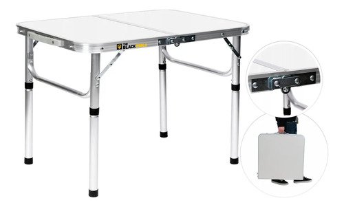 Mesa dobravel aluminio 90x60cm vira maleta com alca portatil