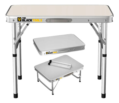 Mesa dobravel praia camping aluminio 60x45cm vira maleta cor
