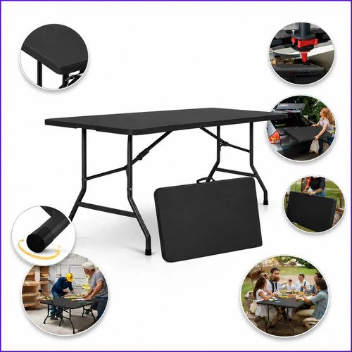 Mesa dobravel vira maleta com alca portatil 180m para campin 1