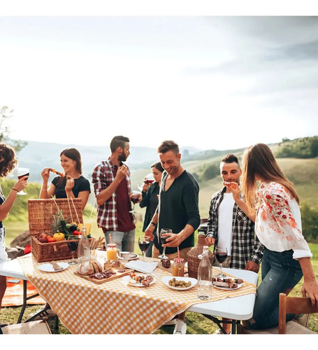 Mesa Dobrável Vira Maleta Com Alça Portátil 1.80m Para Camping Pesca Jardim Área Externa Ou Interna Salão De Festas Gourmet Cor Preta Preto Marca MULLTX