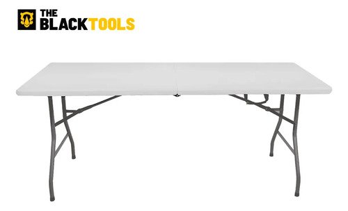 Mesa Dobrável Vira Maleta Com Alça Portátil 1.80m Para Camping Pesca Jardim Área Externa Tft1800 The Black Tools