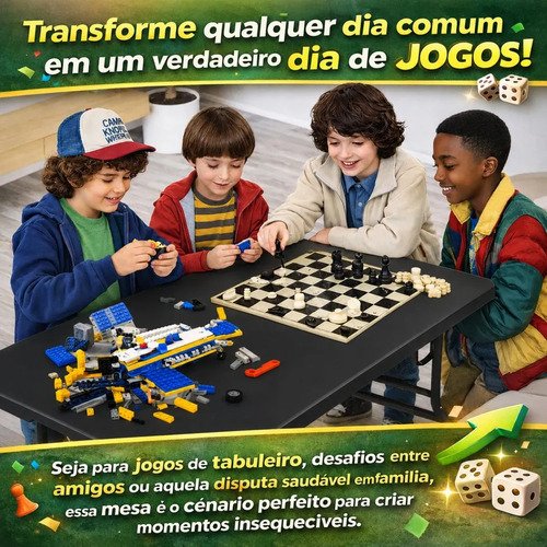 Mesa Dobrável Vira Maleta Com Alça Portátil 1.80m Para Camping Pesca Jardim Área Externa Ou Interna Salão De Festas Gourmet