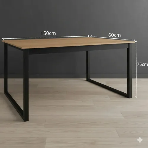 Mesa Escritório Industrial 150x60 Reforçado Ferro Homeoffice
