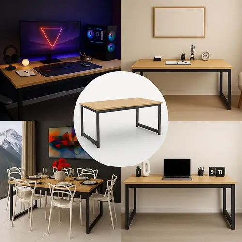 Mesa Escritório Industrial 150x60 Reforçado Ferro Homeoffice