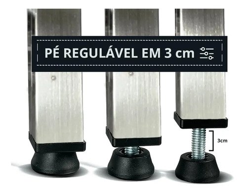 Mesa Inox Industrial Nortinox 190cm X 70cm X 90cm