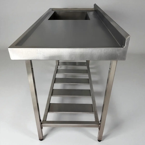 Mesa Pia Inox Industrial 120x60x90 Cuba 50x40x30 Esquerda