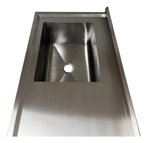 Mesa Pia Inox Industrial 120x60x90 Cuba 50x40x30 Esquerda