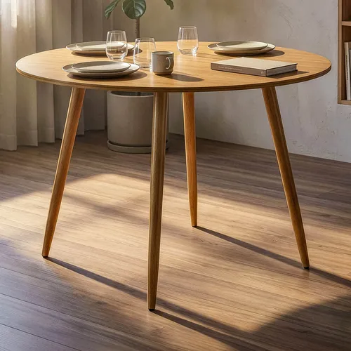 Mesa redonda 80cm mdf sala de jantar e cozinha