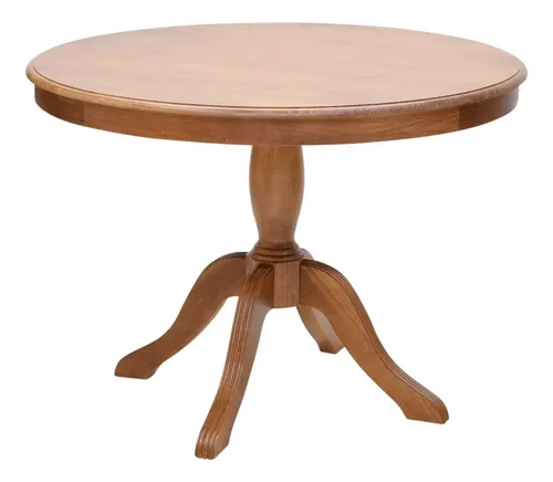 Mesa Redonda Madeira Maciça 4 Lugares Torneada 105cm Norah