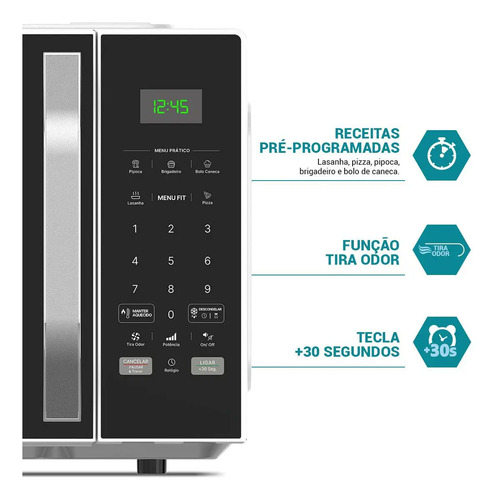 Micro-ondas 33l Philco Teclas Fáceis Limpa Fácil 1400w Pm36 127V