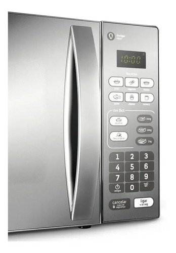 Micro-ondas CM020BF 20 Litros Espelhado com Função Descongelar Cor Cinza e Inox Consul