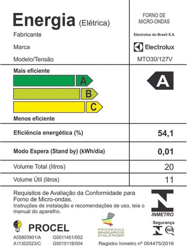 Micro-ondas Electrolux 20l Branco MTO30