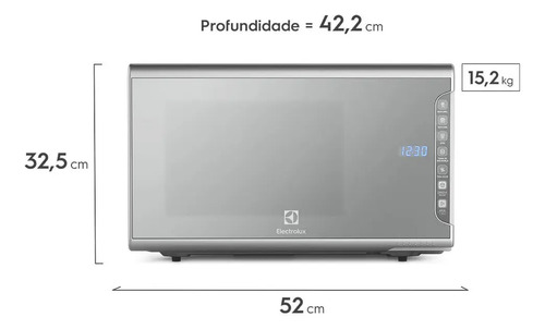 MICRO-ONDAS ELECTROLUX 31L COM PAINEL INTEGRADO EM AÇO INOX ESPEHADO 127V MI41S