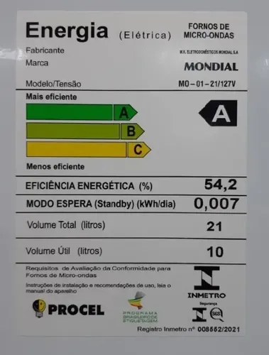Micro-ondas Mo-01-21-w 21 Litros 1200w Branco Mondial