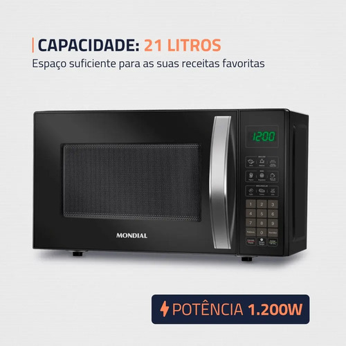 Micro-Ondas Mondial 1200W MO-01-21-B