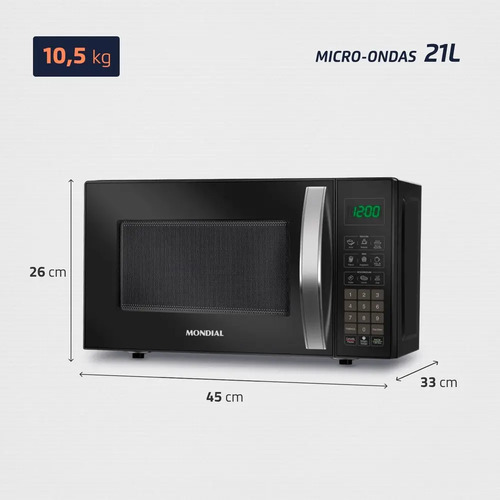 Micro-Ondas Mondial 1200W MO-01-21-B