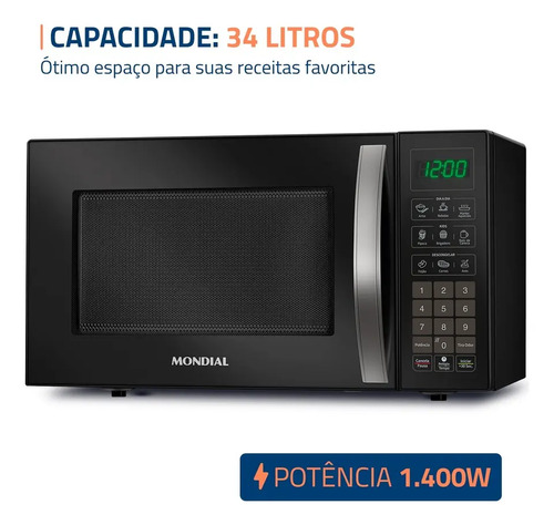 Micro-ondas Mondial 1400W MO-02-34-B