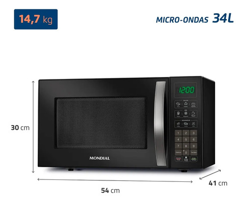 Micro-ondas Mondial 1400W MO-02-34-B