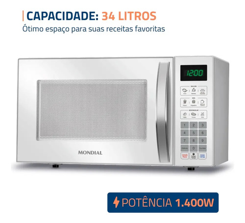 Micro-Ondas Mondial 1400W MO-02-34-W