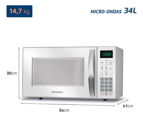 Micro-Ondas Mondial 1400W MO-02-34-W