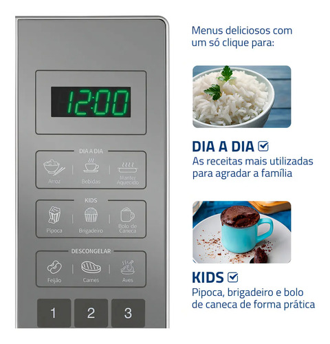 Micro-ondas Mondial 21L 1200W MO-01-21-E Espelhado