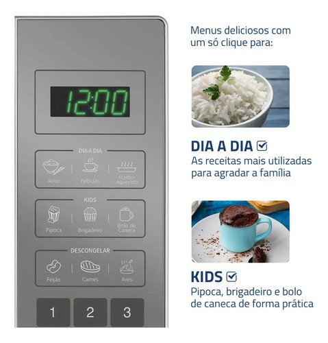 Micro-ondas Mondial 21L 1200W MO-01-21-E Espelhado