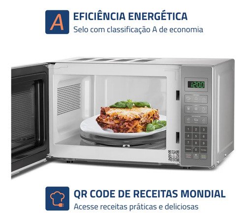 Micro-ondas Mondial 21L 1200W MO-01-21-E Espelhado