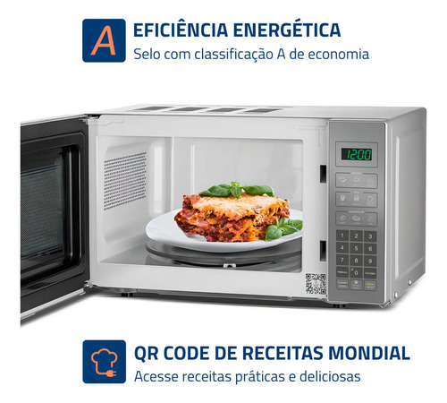 Micro-ondas Mondial 21L 1200W MO-01-21-E Espelhado