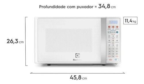 Micro-ondas MTO30 20L Com Função Tira Odor e Descongelar Cor Branco Electrolux