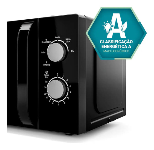 Micro-ondas Philco 20L Preto Painel Mecânico PMO23M