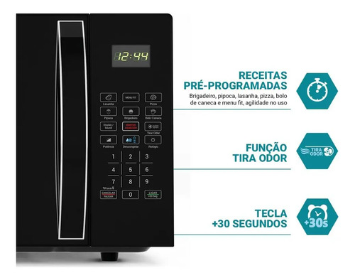 Micro-ondas Philco 28l Limpa Fácil 1100w Preto Pmo30p