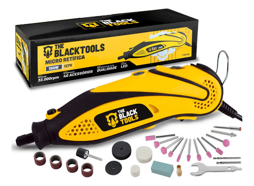 Micro retifica profissional 135w c 40 pecas the black tools