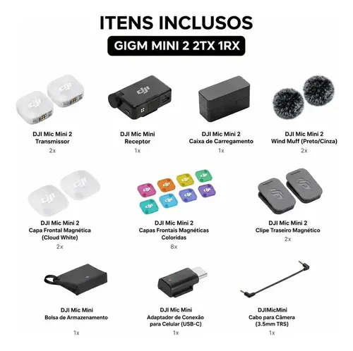 Microfone Dji Mic Mini 2 Lançamento Combo 2