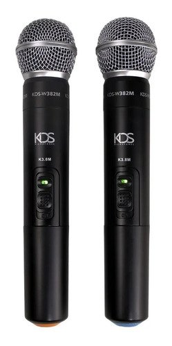 Microfone duplo bastao sem fio kds w382m uhf xlr kadosh cor