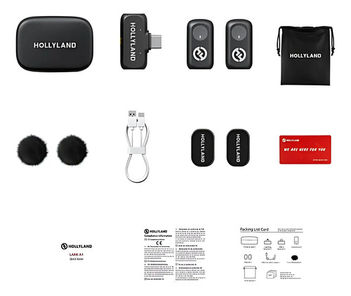 Microfone Hollyland Lark A1 Duo Usb-c cor Preto