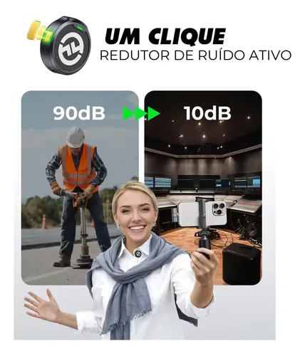 Microfone Lapela Duplo Hollyland Lark M2 Combo Usb C Câmera