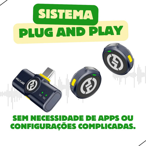 Microfone Lapela Hollyland Lark M2 Duo Duplo Usb-c Original