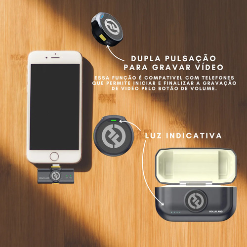 Microfone Lapela Hollyland Lark M2 Duo Duplo Usb-c Original