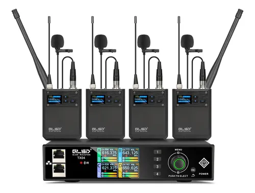 Microfone sem fio duplo uhf lapela condensador tx04 01 preto