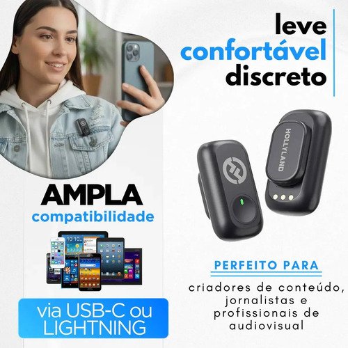 Microfone sem fio Hollyland Lark A1 Combo cor preto