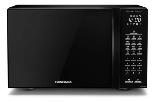 Microondas panasonic dupla refeicao 34l black glass nn st6